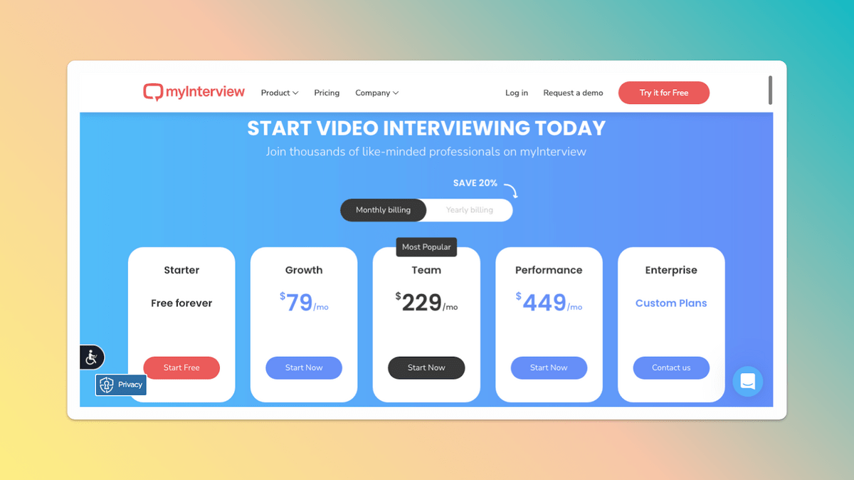 MyInterview Pricing